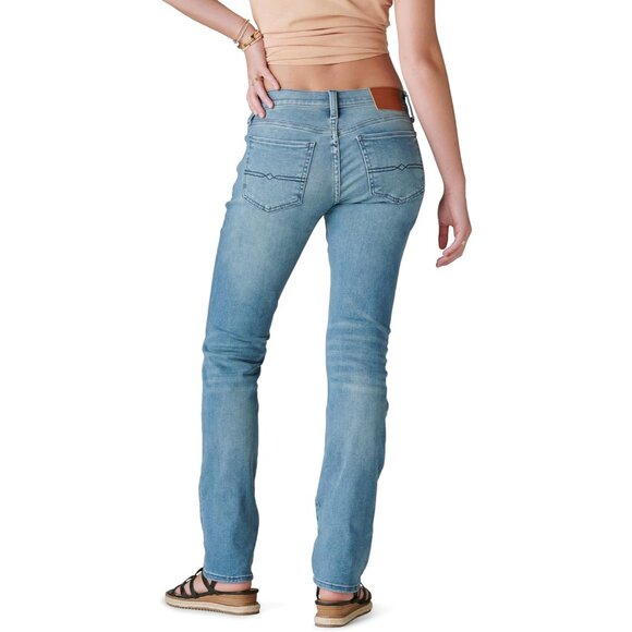Women's Mid Rise Straight Jeans Cotton Blend Classic Fit 33 Snap Closure - Picture 2 of 7